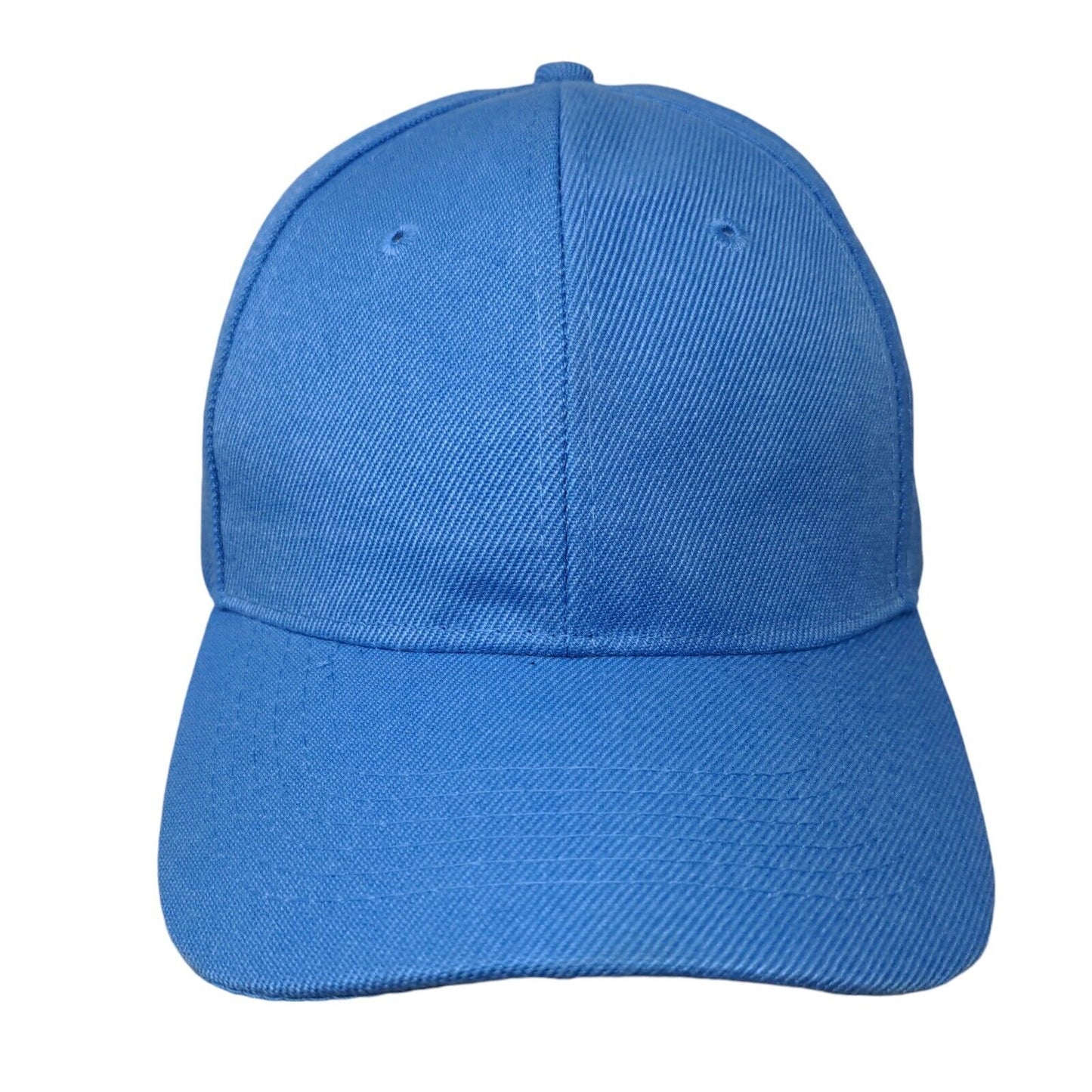 Unbranded Strapback Hat Solid Blue One Size Blank Adjustable Vent Holes