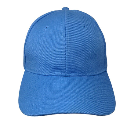 Unbranded Strapback Hat Solid Blue One Size Blank Adjustable Vent Holes