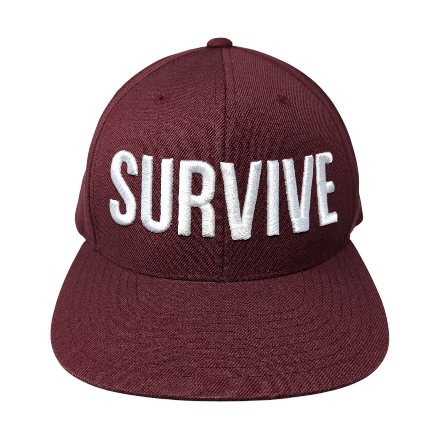 Survive Snapback Hat Red One Size Adjustable Embroidered The Classics Yupoong