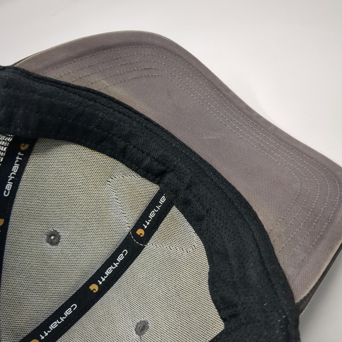 Carhartt Trucker Hat Gray One Size Snapback Mesh Diamond Patch Logo Workwear