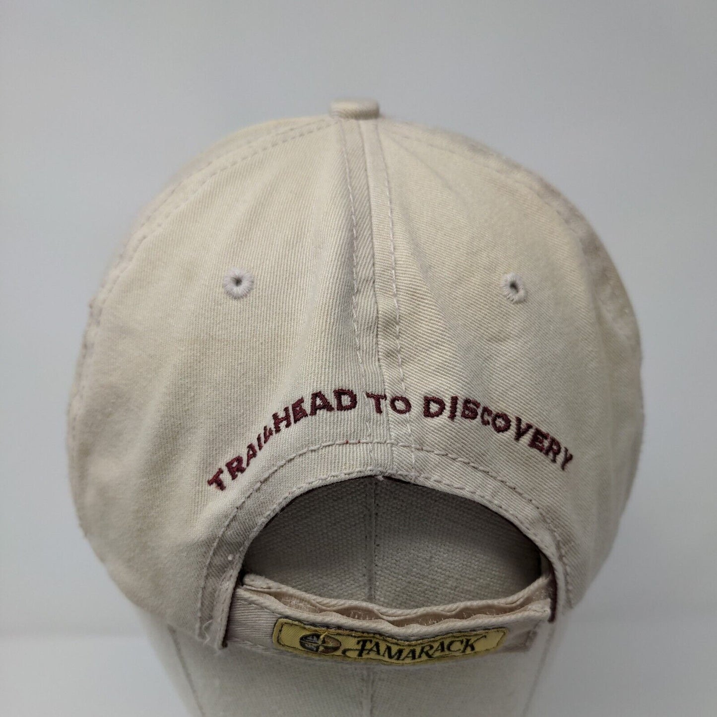 Tamarack Trailhead To Discovery Strapback Hat Tan OSFM The Game 6 Panel