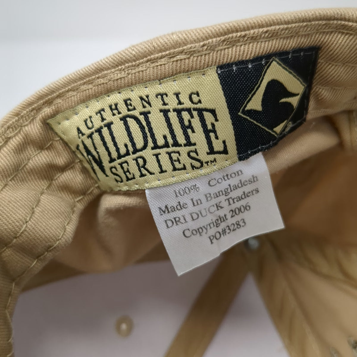 Dri Duck Baseball Cap Beige One Size Elk Wildlife Side Wrap Embroidery Hat