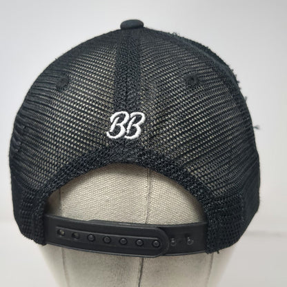 Billy Blvd Trucker Hat Black One Size BB Logo Mesh Snapback Curved Brim Patch