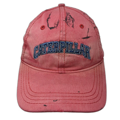 Caterpillar Baseball Cap Red One Size Rugged Tough Strong Cotton Slideback Hat