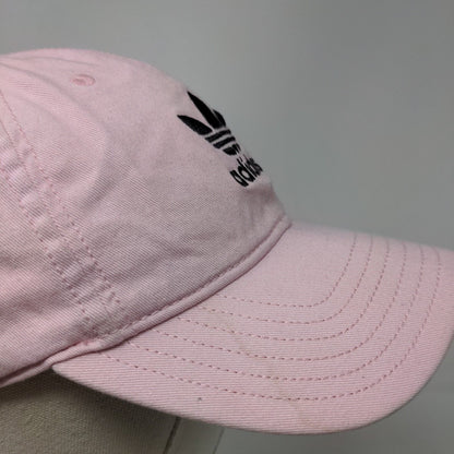 Adidas Slideback Hat Pink OSFW One Size Adjustable Embroidered Trefoil Cotton