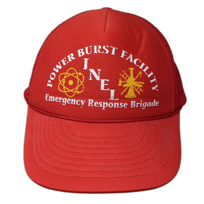 Trucker Hat Red One Size Power Burst Facility INEL Emergency Response Brigade