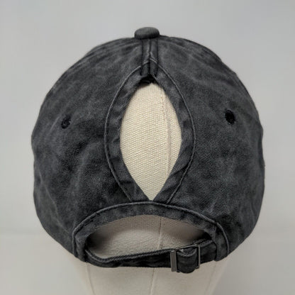 Unbranded Women's Slideback Hat Gray Adjustable Ponytail Hole Mom Life Graphic