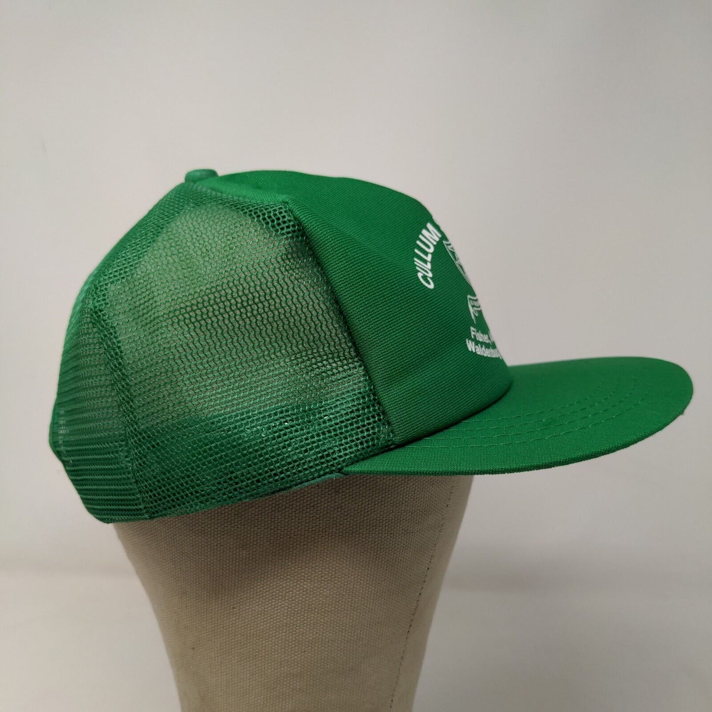 Cullum Seeds Men's Snapback Mesh Back Trucker Hat Green Adjustable Vintage USA