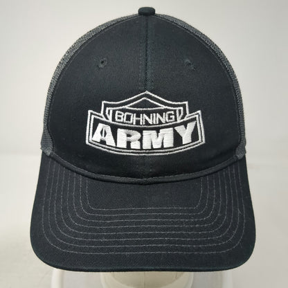 Port Authority Trucker Hat Black Gray One Size Bohning Army Logo Mesh Snapback