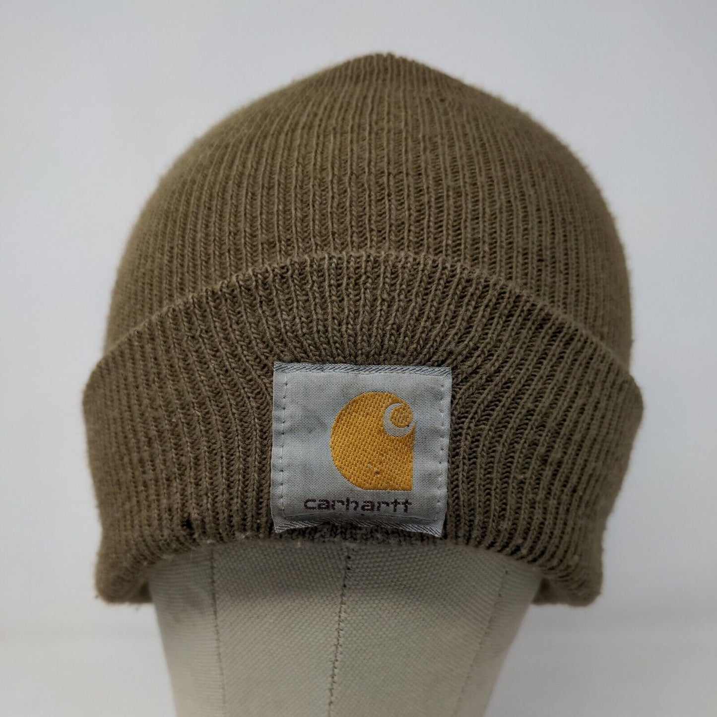 Carhartt Men's Knit Beanie Hat Cap Brown Size OSFA Patch Logo Vintage Made USA