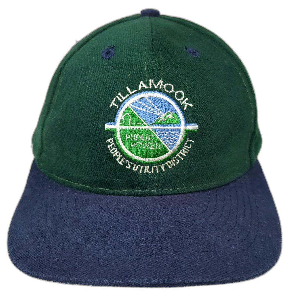 Otto Baseball Cap Green Blue OSFM Tillamook Public Power People's Utility hat