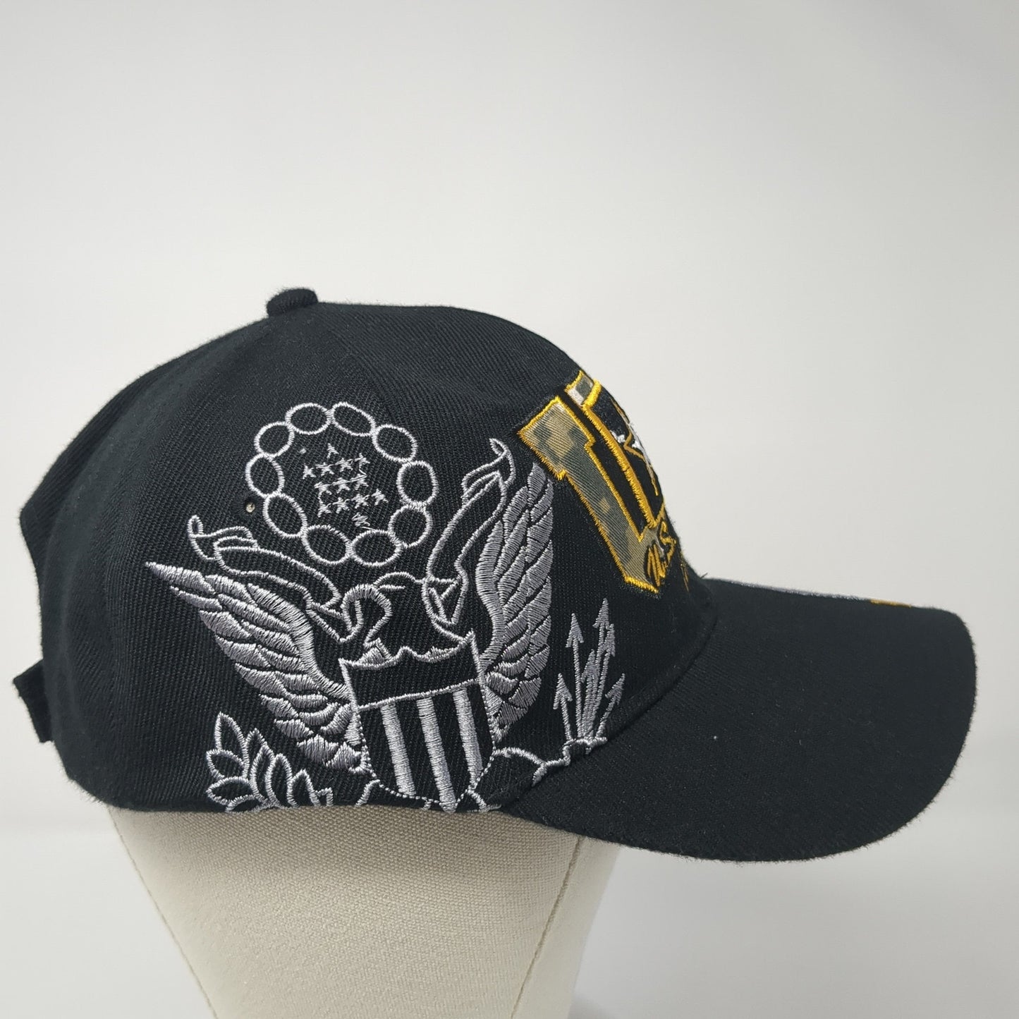 United States Army Strong Strapback Hat Black One Size Embroidered