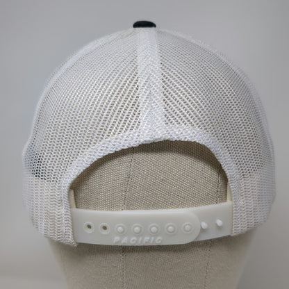 Pacific Headwear Trucker Hat Blue One Size Snapback Irving Oil Mesh Logo Gas