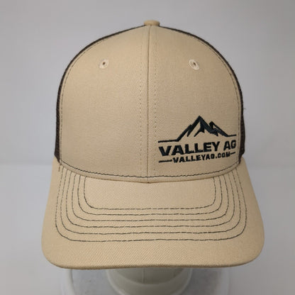Valley AG Snapback Trucker Hat Tan OS Adjustable Mesh Back 6 Panel Vie Gear