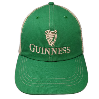 Guinness Trucker Hat Green One Size Mesh Snapback Harp Logo Embroidered Beer