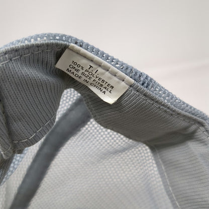 Ideal Trucker Hat Gray One Size Mesh Back Snapback Rope Detail Blue Patch Logo