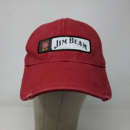 Jim Beam Men's Slideback Hat Red Size OSFA Embroidered Patch Logo Beer