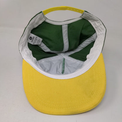 John Deere Logo Snapback Hat Green One Size Colorblock Adjustable