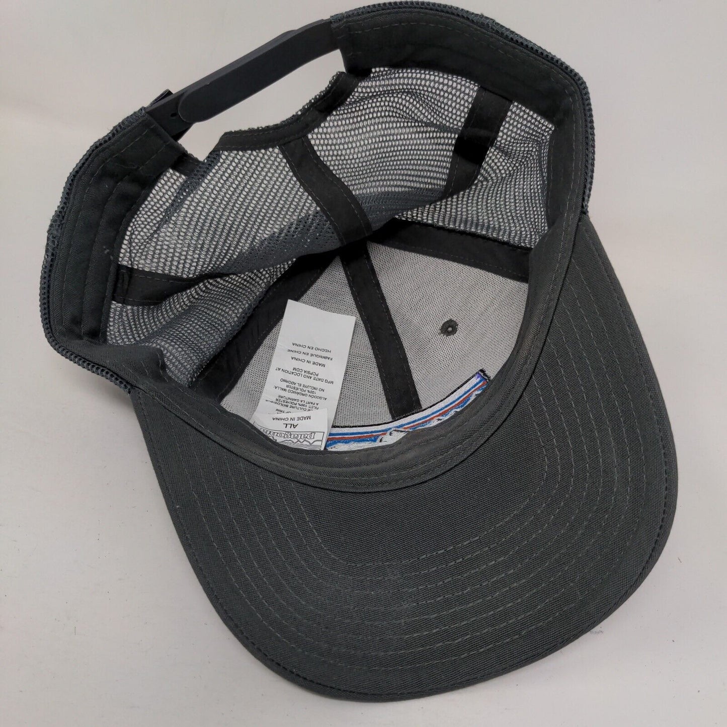 Patagonia Snapback Trucker Hat Gray ALL Adjustable Embroidered Mesh Back
