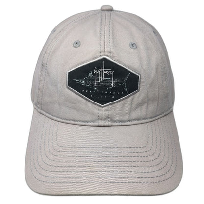 Guy Harvey Baseball Cap Gray One Size Marlin Fishing Adjustable Strapback Hat