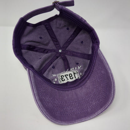 Vintage 1973 Aged To Perfection Slideback Hat Purple OSFA Embroidered 6 Panel