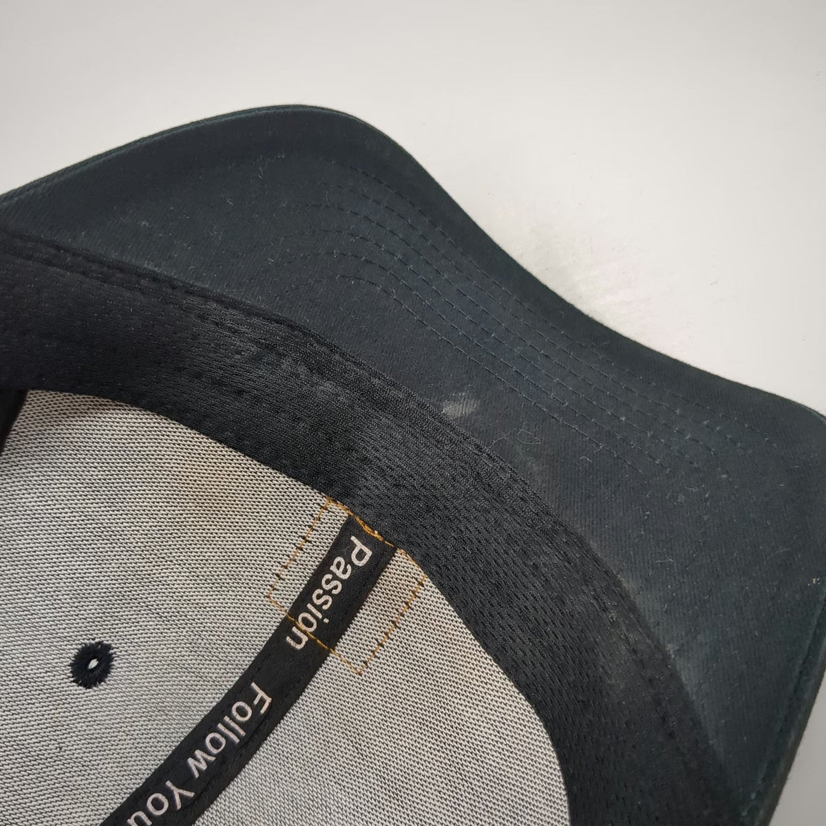 Belong Designs Trucker Hat Black Purple One Size Leather Patch Mesh Snapback
