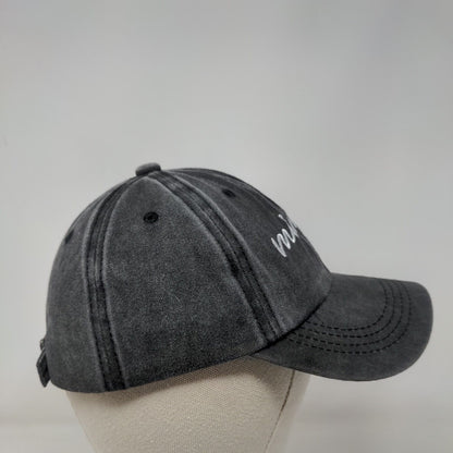 Mini Slideback Hat Gray One Size Adjustable Embroidered Logo 6 Panel Cotton