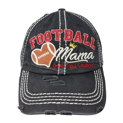 Football Mama May Yell Loudly Strapback Hat Black OS Distressed KB ETHOS Vintage