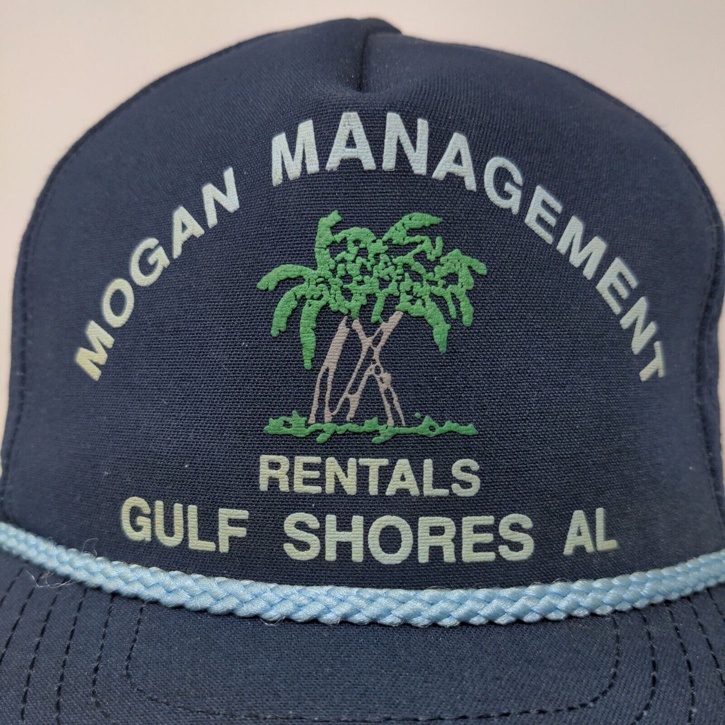 Parke-Co Adeas Men's Snapback Trucker Hat Blue Gulf Shores AL Vintage USA