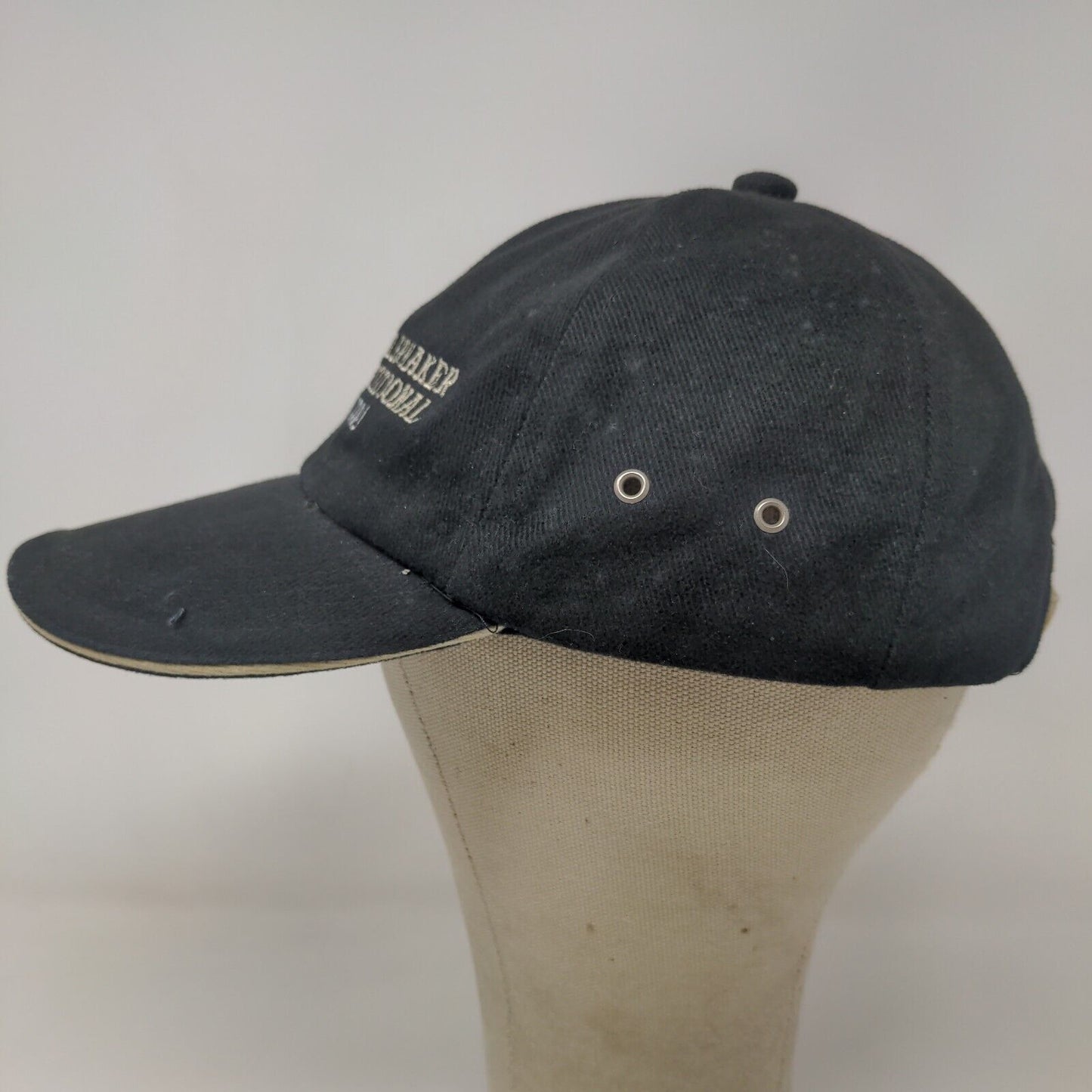 Adams Men's Slideback Hat Black Embroidered Purdue International Vintage 2001