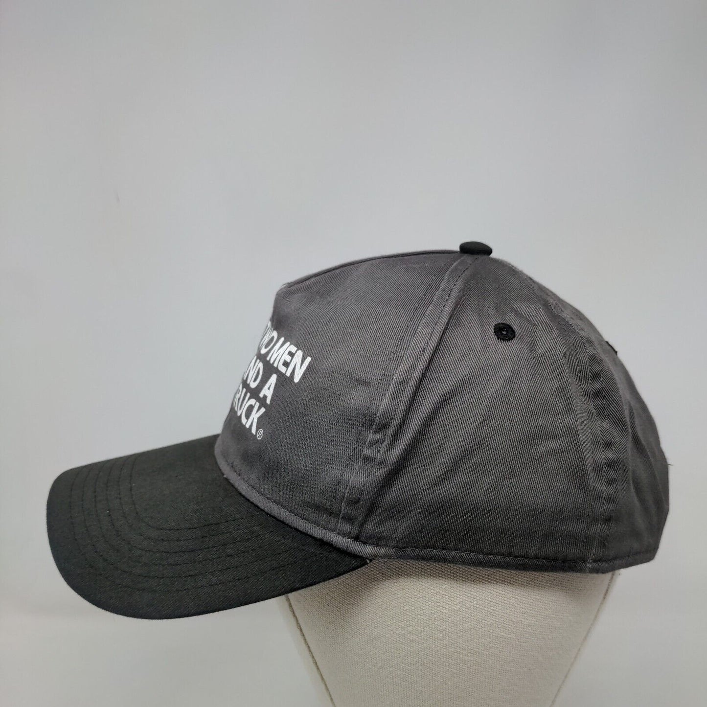 Two Men And A Truck Snapback Hat Gray OSFM Adjustable Vented Holes Otto