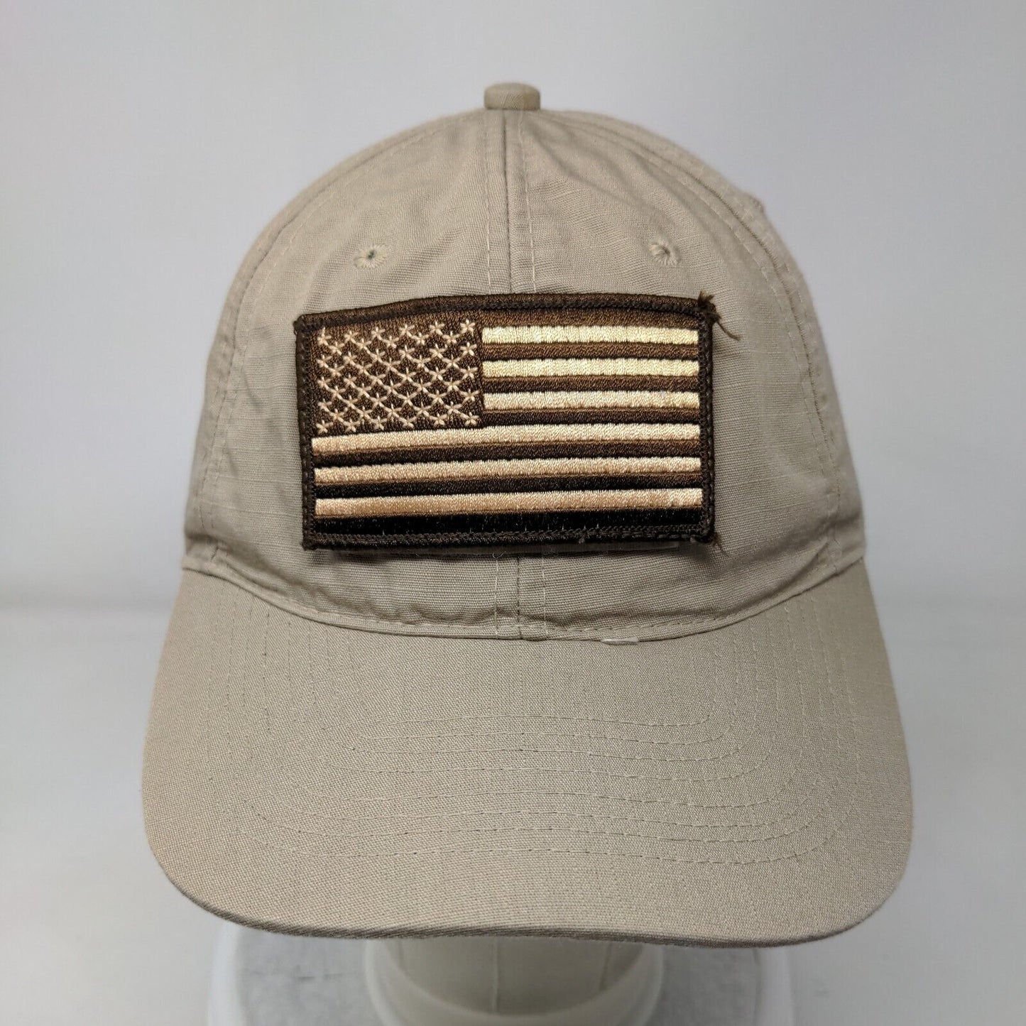 American Flag Lopez Strapback Hat Tan One Size Adjustable Patriotic Propper