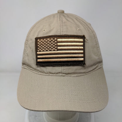 American Flag Lopez Strapback Hat Tan One Size Adjustable Patriotic Propper
