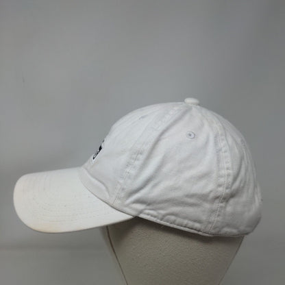 Adidas Strapback Hat White One Size Adjustable Embroidered Aeroready 6 Panel