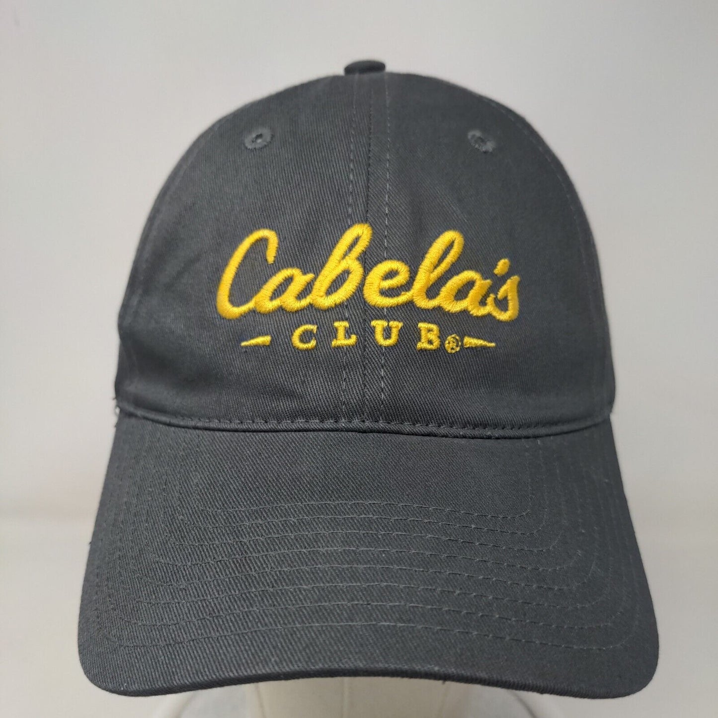 Cabela's Club Men's Slideback Hat Gray OSFM Embroidered Logo Adjustable