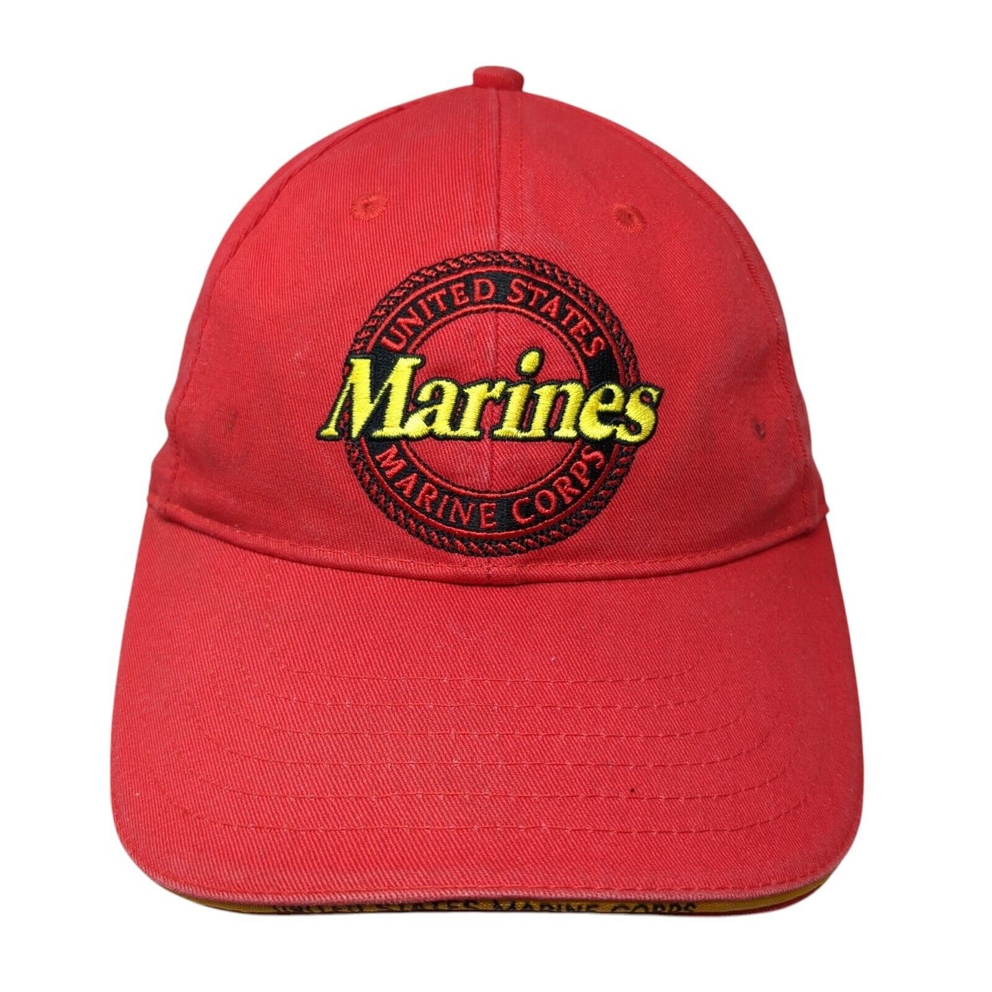 United States Marines Corp Strapback Baseball Cap Red OS Adjustable 6 Panel