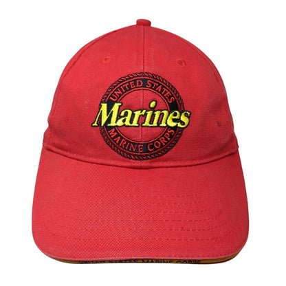 United States Marines Corp Strapback Baseball Cap Red OS Adjustable 6 Panel