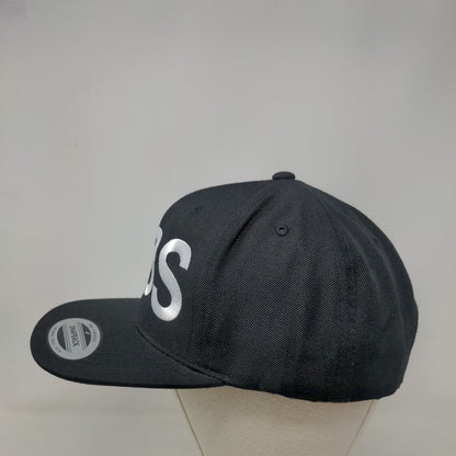 MBS Snapback Hat Black One Size Embroidered Adjustable 6 Panel Lids