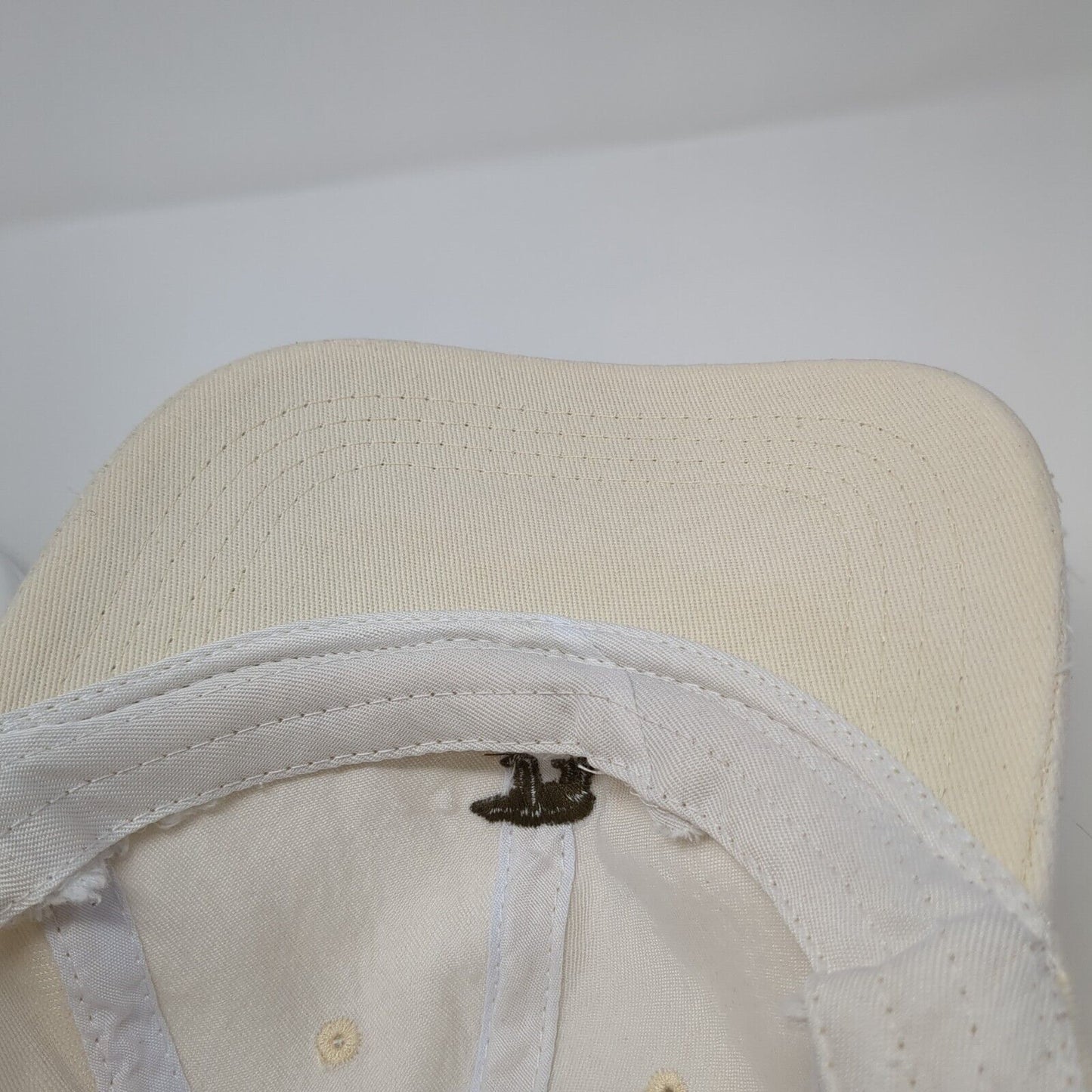 Polar Bear Slideback Baseball Cap Beige One Size Adjustable Embroidered 6 Panel
