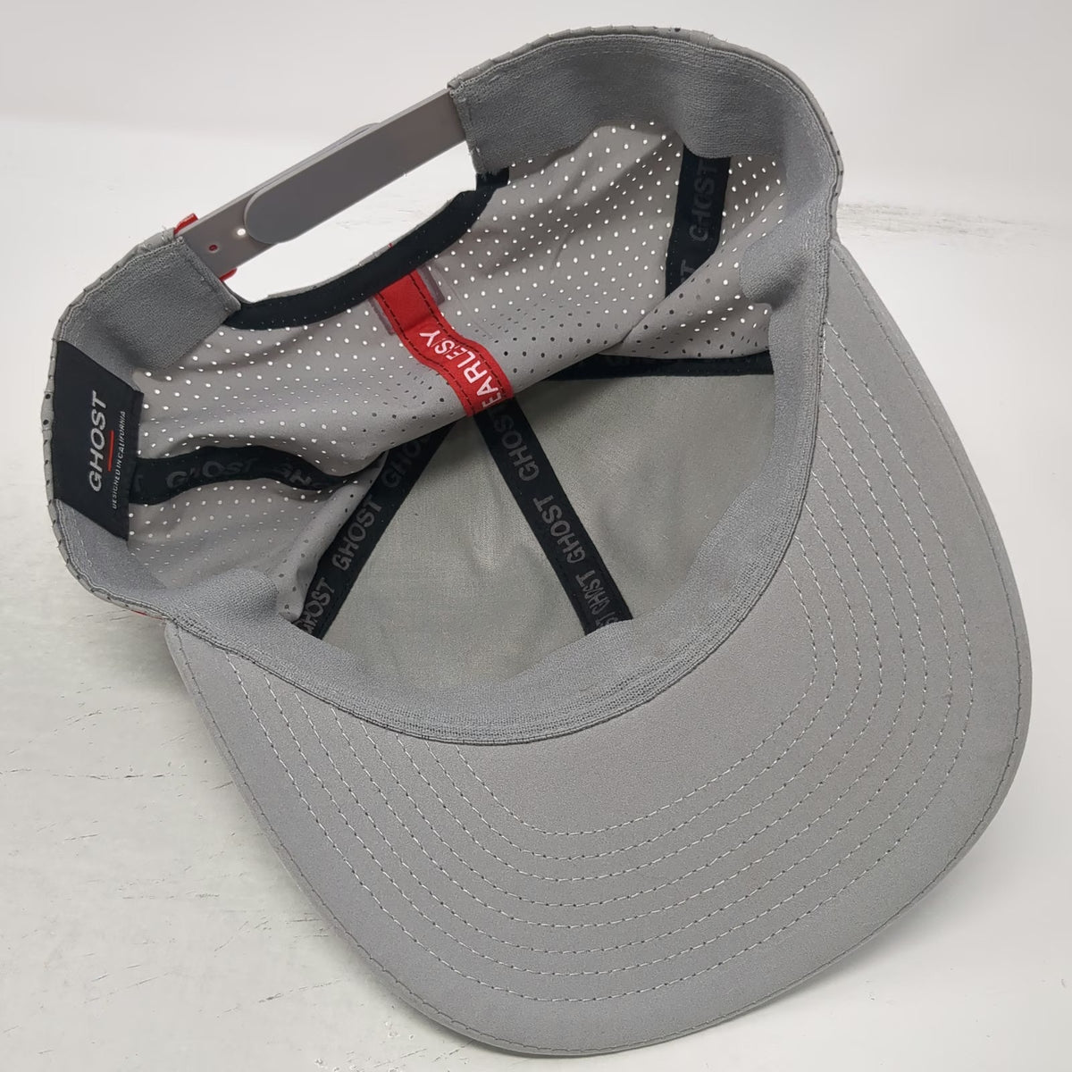 GHOST Trucker Hat Gray One Size Play Bad Fast Patch Perforated Golf Snapback Cap