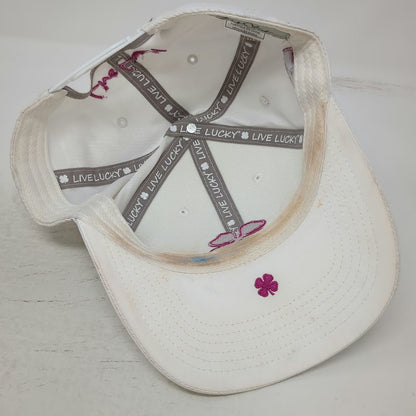 Black Clover Snapback White One Size Purple Topgolf Logo Live Lucky Hat Golf