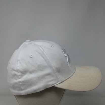 Starter Fitted Hat White One Size Embroidered Lightweight Vented Holes 6 Panel