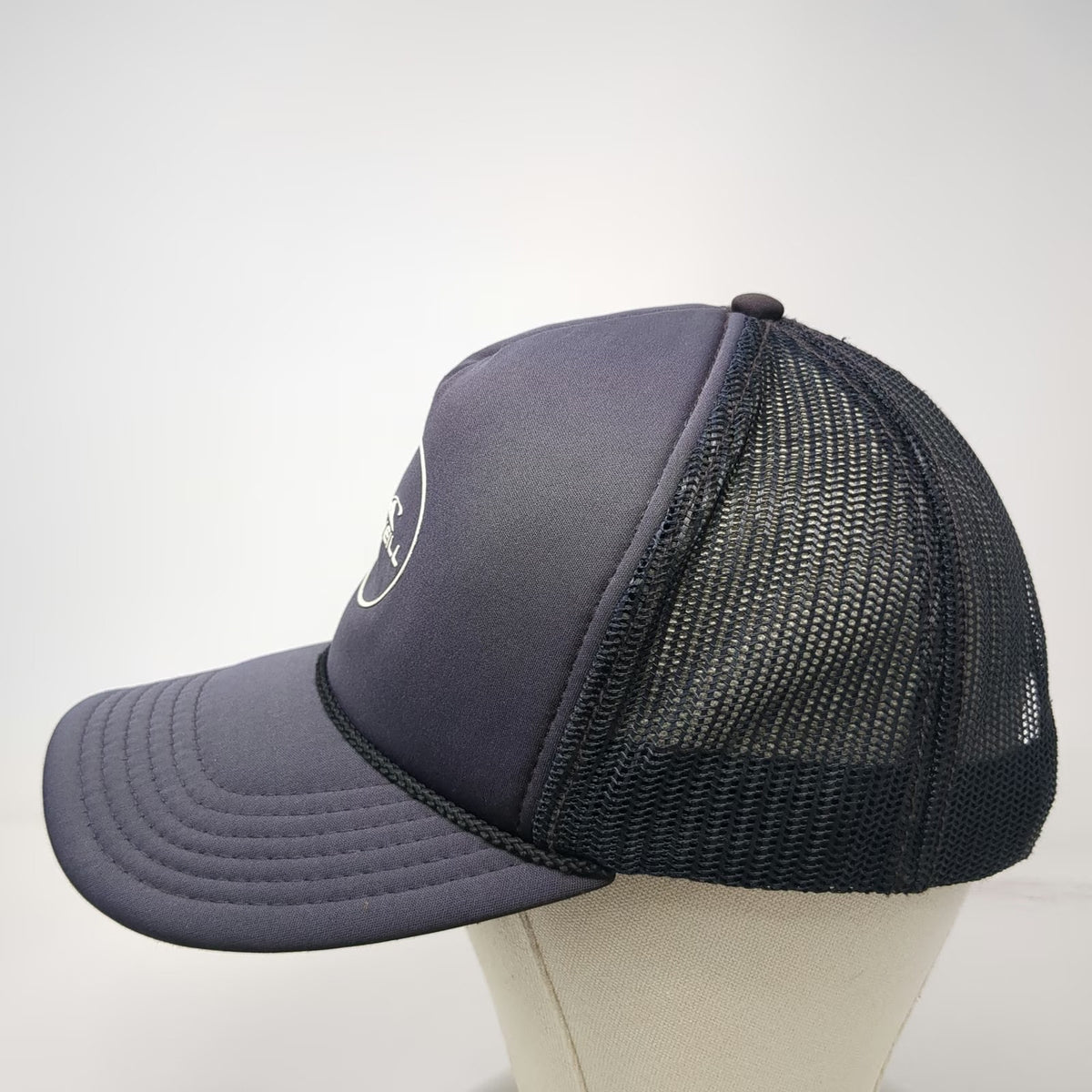 O'Neill Trucker Hat Gray One Size Snapback Mesh Rope Circle Logo Surf Sun Hat