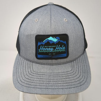 Richardson Trucker Hat Gray One Size Mesh Snapback Outdoors Honey Hole Mountain