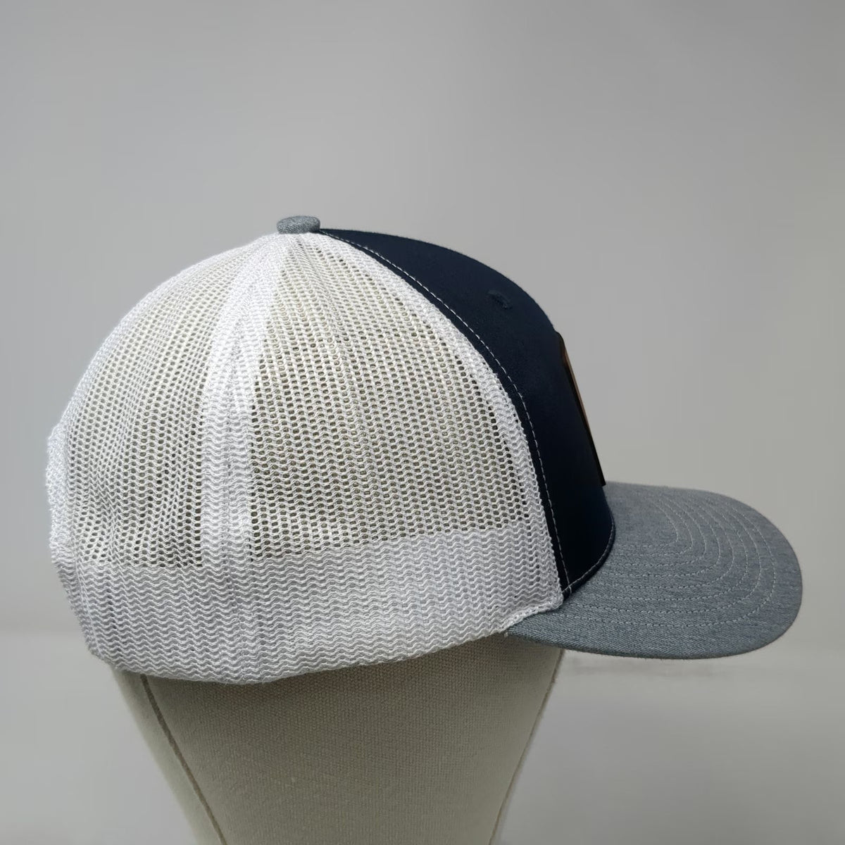 Richardson Trucker Hat Blue Gray White One Size Ardurra Leather Patch Mesh 112