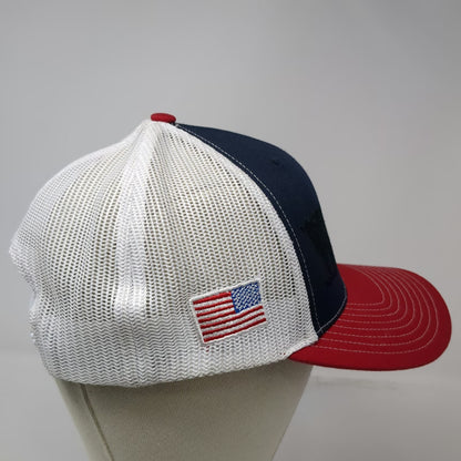 Richardson Trucker Hat Blue Red White One Size Hillview Cattle Farms Snapback