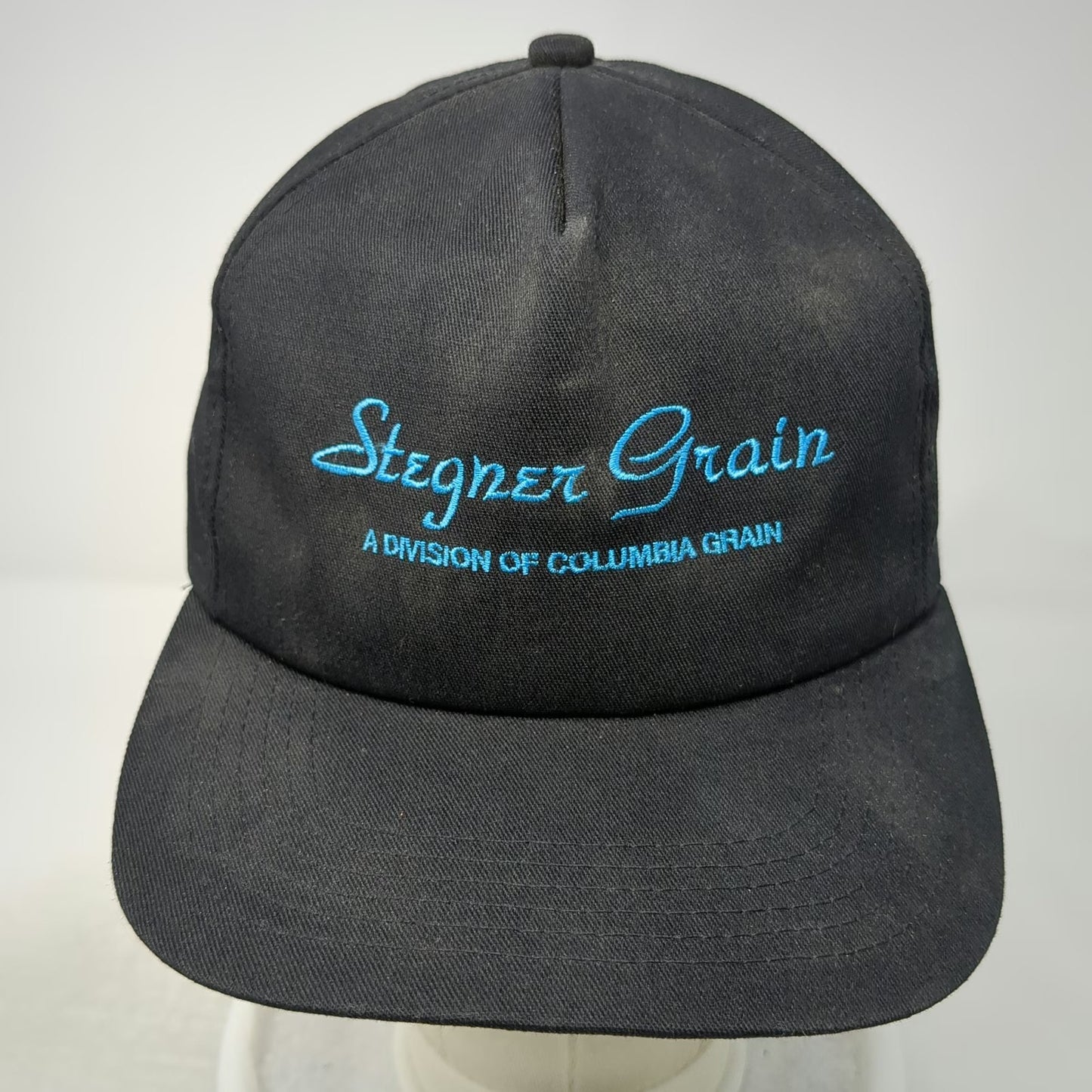 Black Trucker hat Vintage Snapback Stegner Grain Columbia Agriculture Embroider