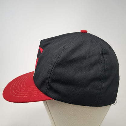 Omni Logo Black Red 5 Panel Hat One Size Slideback Cotton Structured