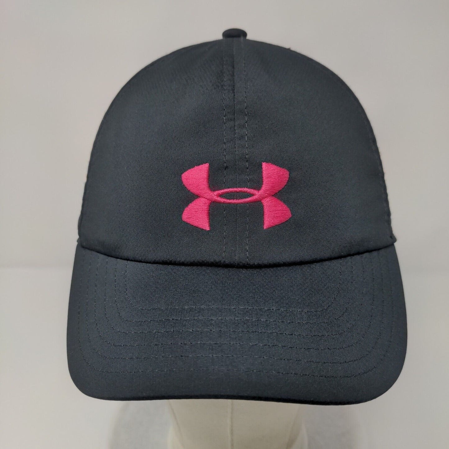 Under Armour Women's Slideback Hat Black OSFA Adjustable Embroidered 6 Panel