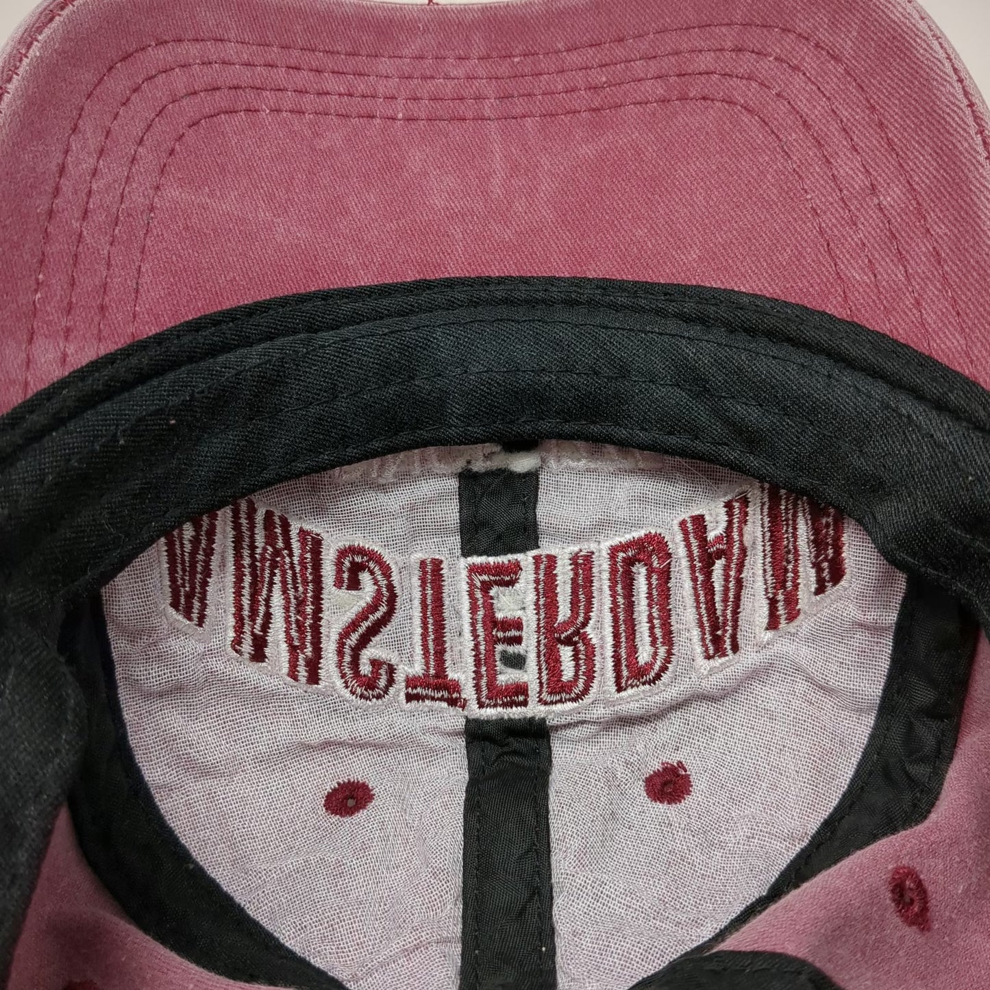 Baseball Cap Red OSFM Amsterdam Since 1275 Slideback Distressed Adjustable Hat